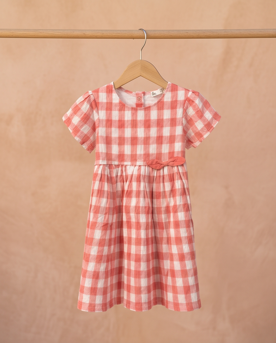 Robe Vichy Rose Enfant 6 ans
