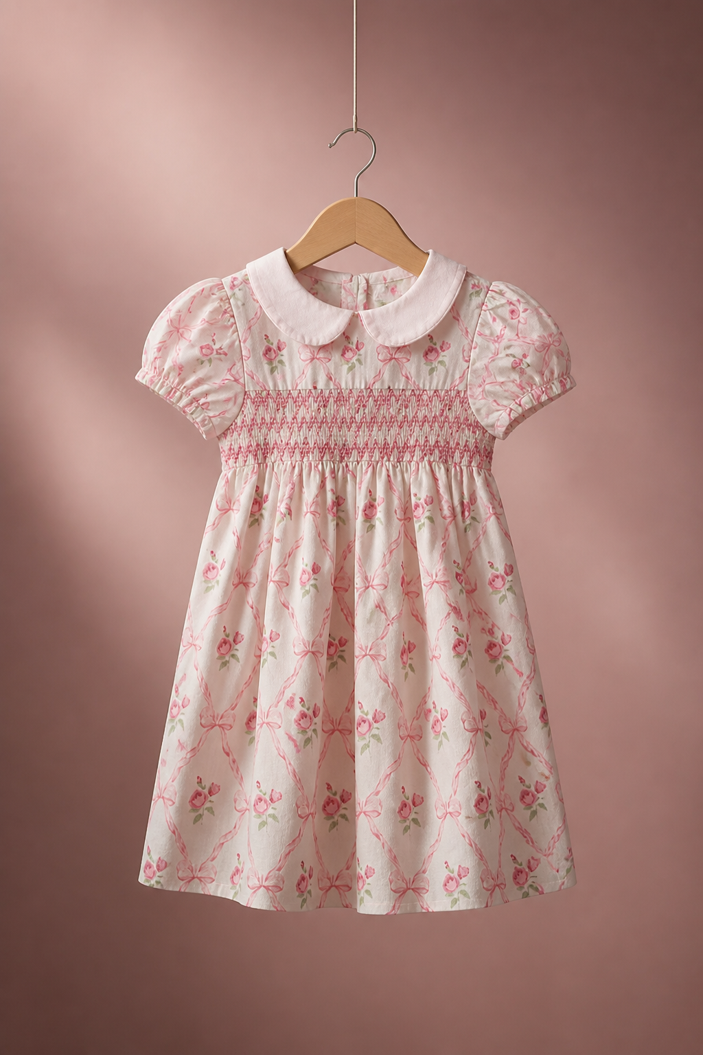 Robe Smockée Fleurie Fille